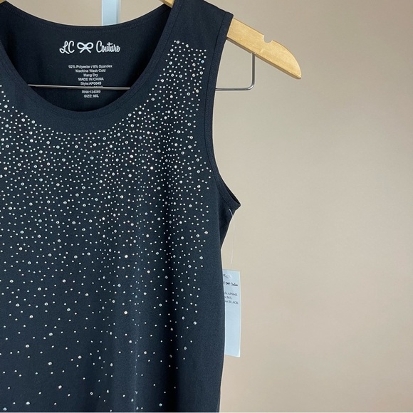 New! LC Couture Rhinestone Tank Top Size Medium Large Modest - Picture 7 of 7